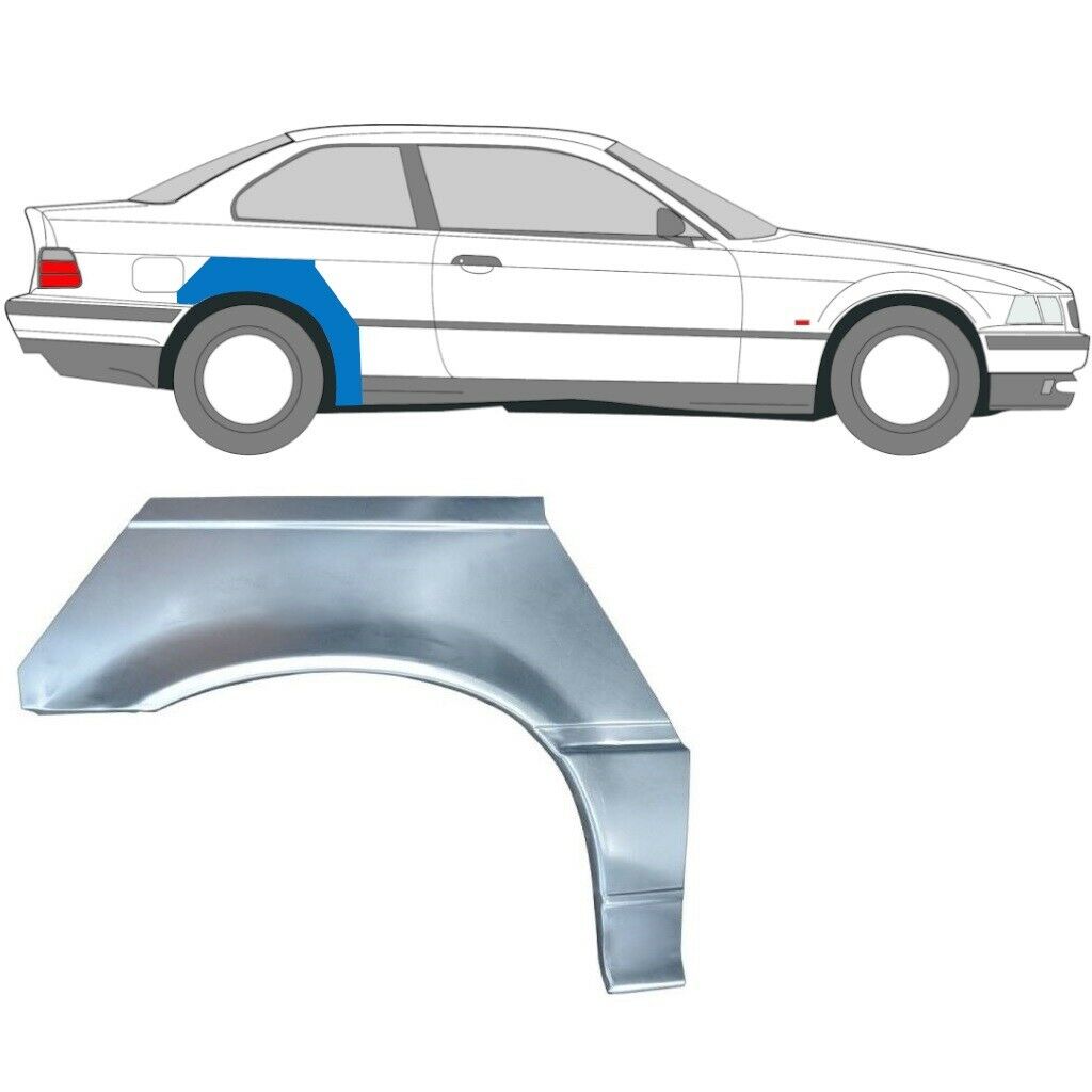 Bagskærm reparationspanel til BMW E36 3 Cabrio 1990-2000 / Højre / COUPE 6207