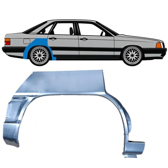 Bagskærm reparationspanel til Audi 100 C3 1982-1990 / Højre 7607