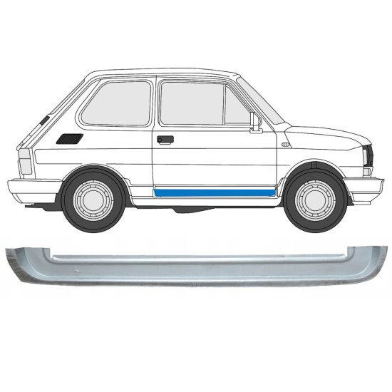 Reparationsplade dør foran indre til Fiat 126p 1972-2000 / Højre 17263