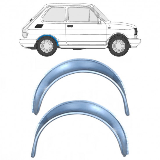 Bagskærm reparationspanel til Fiat 126p 1972-2000 / Venstre+Højre / Sæt 10461