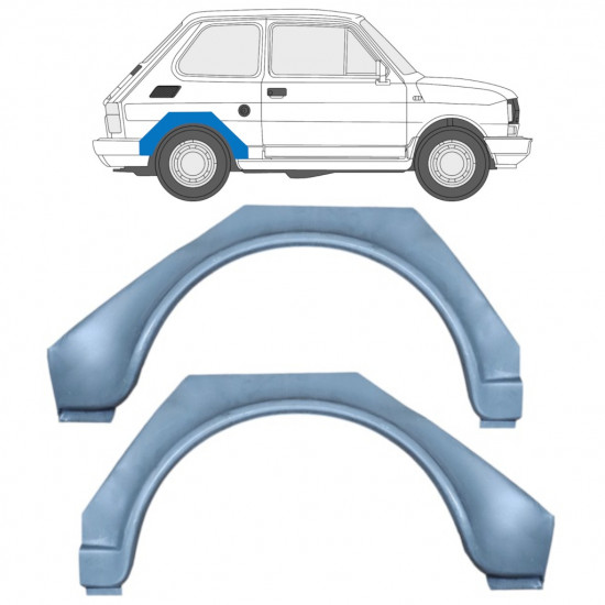 Bagskærm reparationspanel til Fiat 126p 1972-2000 / Venstre+Højre / Sæt 9527