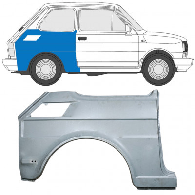 Bagskærm reparationspanel til Fiat 126p 1985-1994 / Højre 7584