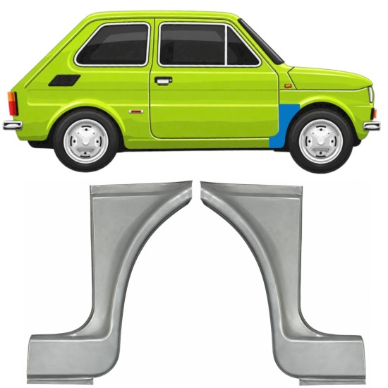 Skærmkant reparationsplade til Fiat 126p 1972-1994 ST/FL / Venstre+Højre / Sæt 11219