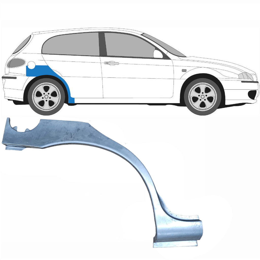 Bagskærm reparationspanel til Alfa Romeo 147 2000-2010 / Højre 6045