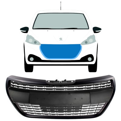 Sort grill til Peugeot 208 2012-2019 ALLURE / Sæt 7537
