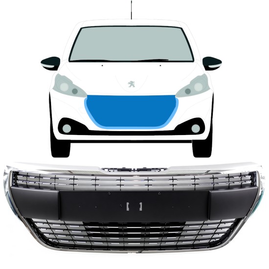 Grill til Peugeot 208 2012-2019 ALLURE / Sæt 7507