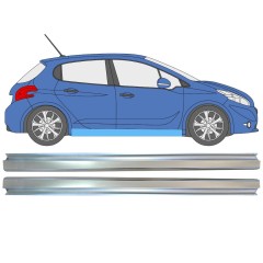 Dørpanel reparationsplade til Peugeot 208 2012-2019 / Venstre+Højre / Sæt 16315