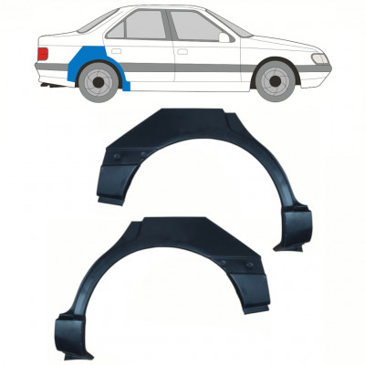 Bagskærm reparationspanel til Peugeot 405 1987-1996 / Venstre+Højre / Sæt 10783