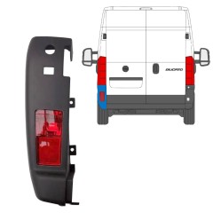 Bageste stødfangerhjørne med lampe til Fiat Ducato 2006-2018 / Venstre / Sæt 10076