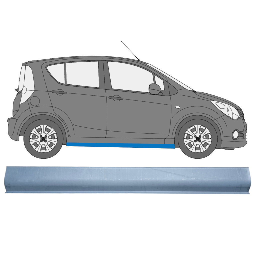 Dørpanel Reparationsplade Til Opel Agila 2008-2015 / Venstre = Højre (Symmetrisk) 7599