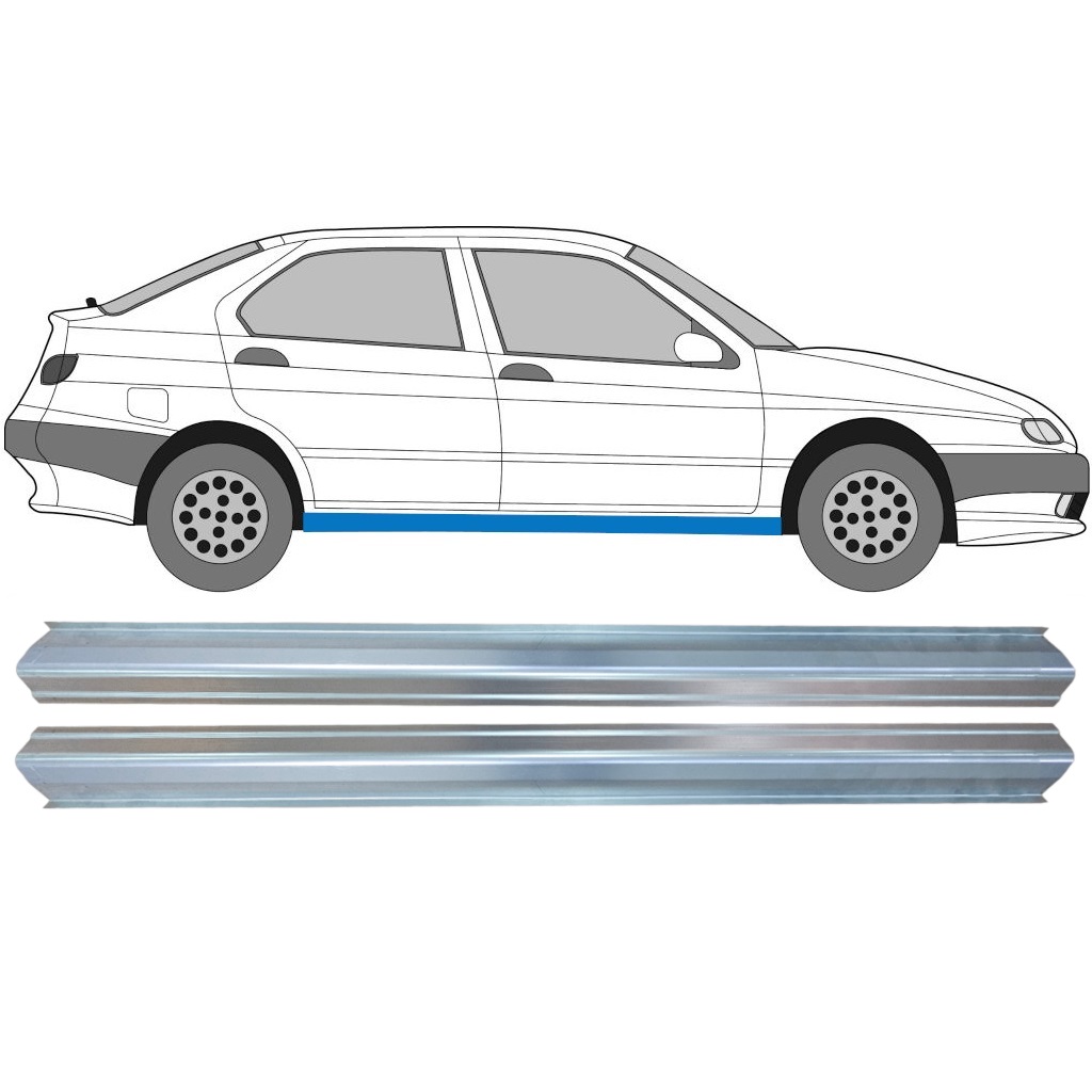 Dørpanel reparationsplade til Alfa Romeo 145/146 1994-2000 / Venstre = Højre (symmetrisk) / Sæt 10616