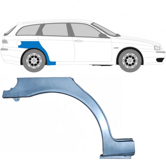 Bagskærm reparationspanel til Alfa Romeo 156 1997-2005 / Højre 5402