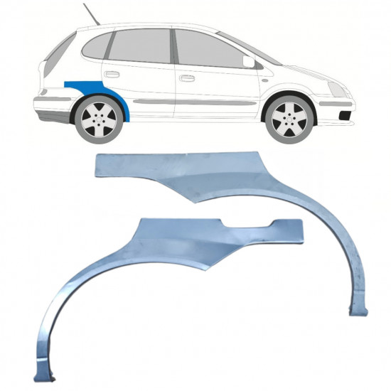 Bagskærm reparationspanel til Nissan Almera Tino 2000-2006 / Venstre+Højre / Sæt 10585