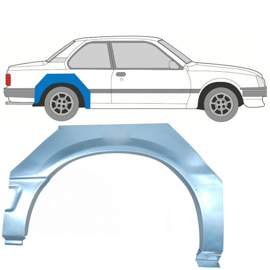 Bagskærm reparationspanel til Opel Ascona C / Vauxhall Cavalier 1981-1988 / Højre 7291