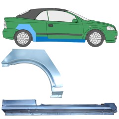 Dørpanel og bagskærm reparationspanel til Opel Astra G 1998-2009 / Højre / COUPE / CABRIO / Sæt 12592