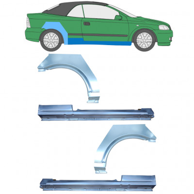 Dørpanel og bagskærm reparationspanel til Opel Astra G 2001-2006 CABRIO / Sæt 12594