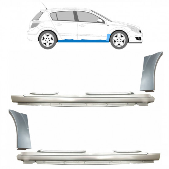 OPEL ASTRA 2003-2014 REPARATIONSSÆT TIL FRONTVINGE + REPARATIONSDEL TIL DØRPANEL / VENSTRE + HØJRE