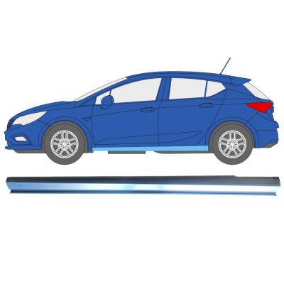 Reparationsplade til nederste del af dørpanel til Opel Vauxhall Astra K 2015-2022 / Venstre 16625