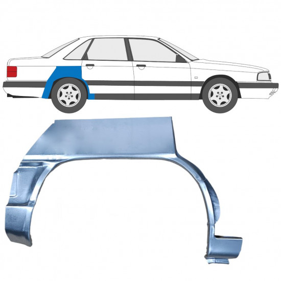 Bagskærm reparationspanel til Audi 100 C3 1982-1991 / Højre 7607