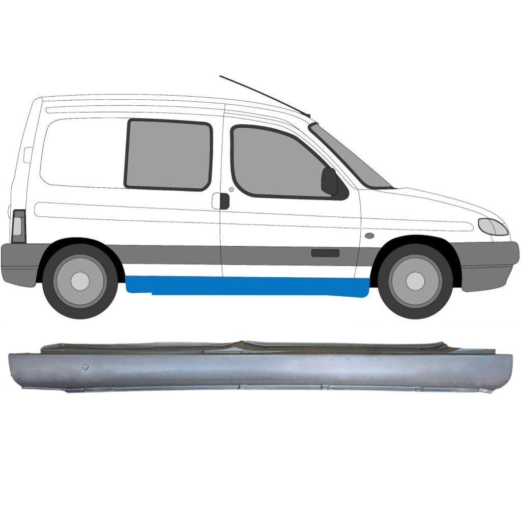 Dørpanel Reparationsplade Til Peugeot Partner 1996- / Højre 6952
