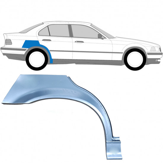 Bagskærm reparationspanel til BMW 3 E36 1990-2000  / Højre / SEDAN 6394