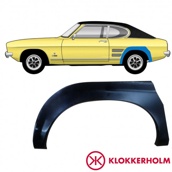 Bagskærm reparationspanel til Ford Capri 1968-1974 / Venstre 11001