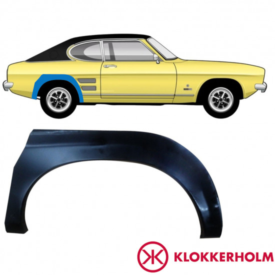 Bagskærm reparationspanel til Ford Capri 1968-1974 / Højre 11000