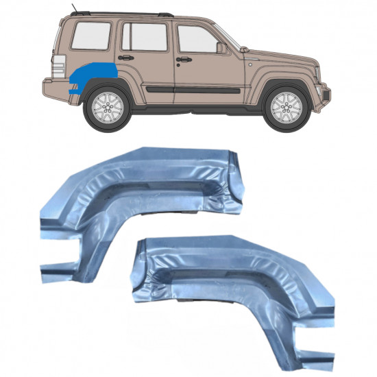 Reparationspanel til bagskærm bageste del til Jeep Liberty 2008-2013 / Venstre+Højre / Sæt 9955