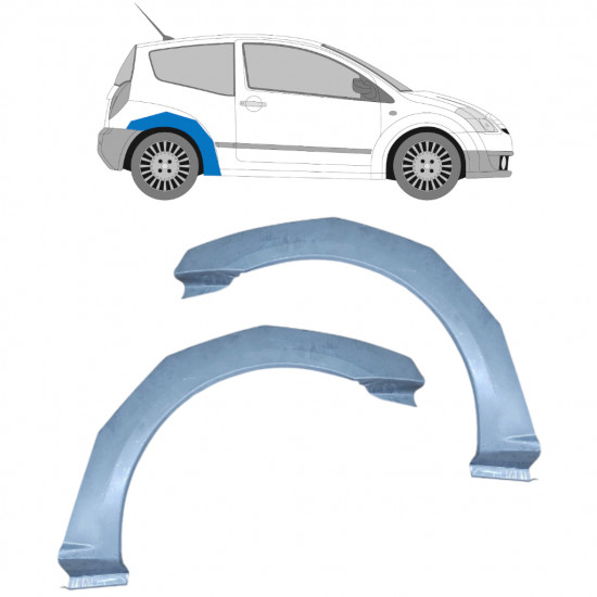 Bagskærm reparationspanel til Citroen C2 2003-2009 / Sæt 11385