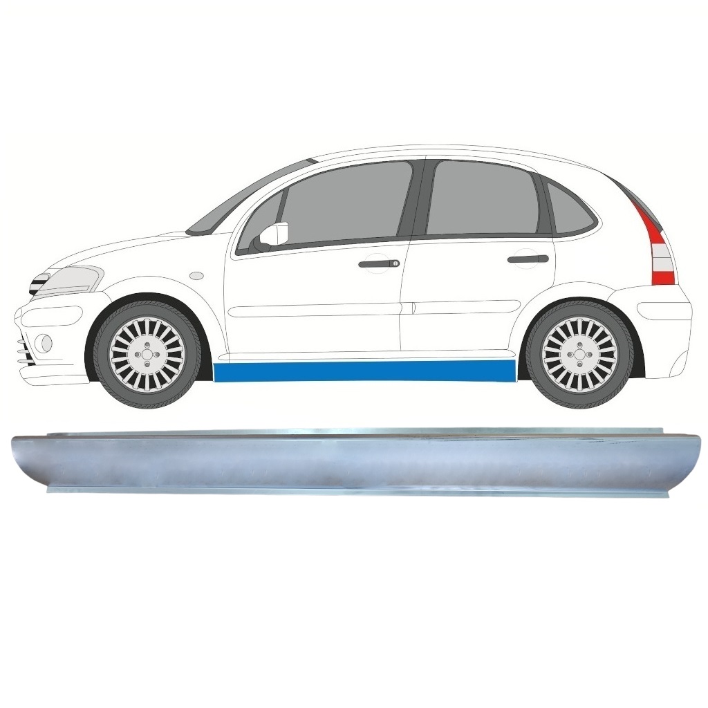 Dørpanel Reparationsplade Til Citroen C3 2002-2010 / Venstre 10898