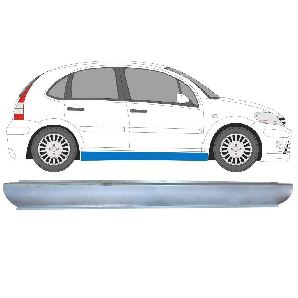 Dørpanel Reparationsplade Til Citroen C3 2002-2010 / Højre 10897