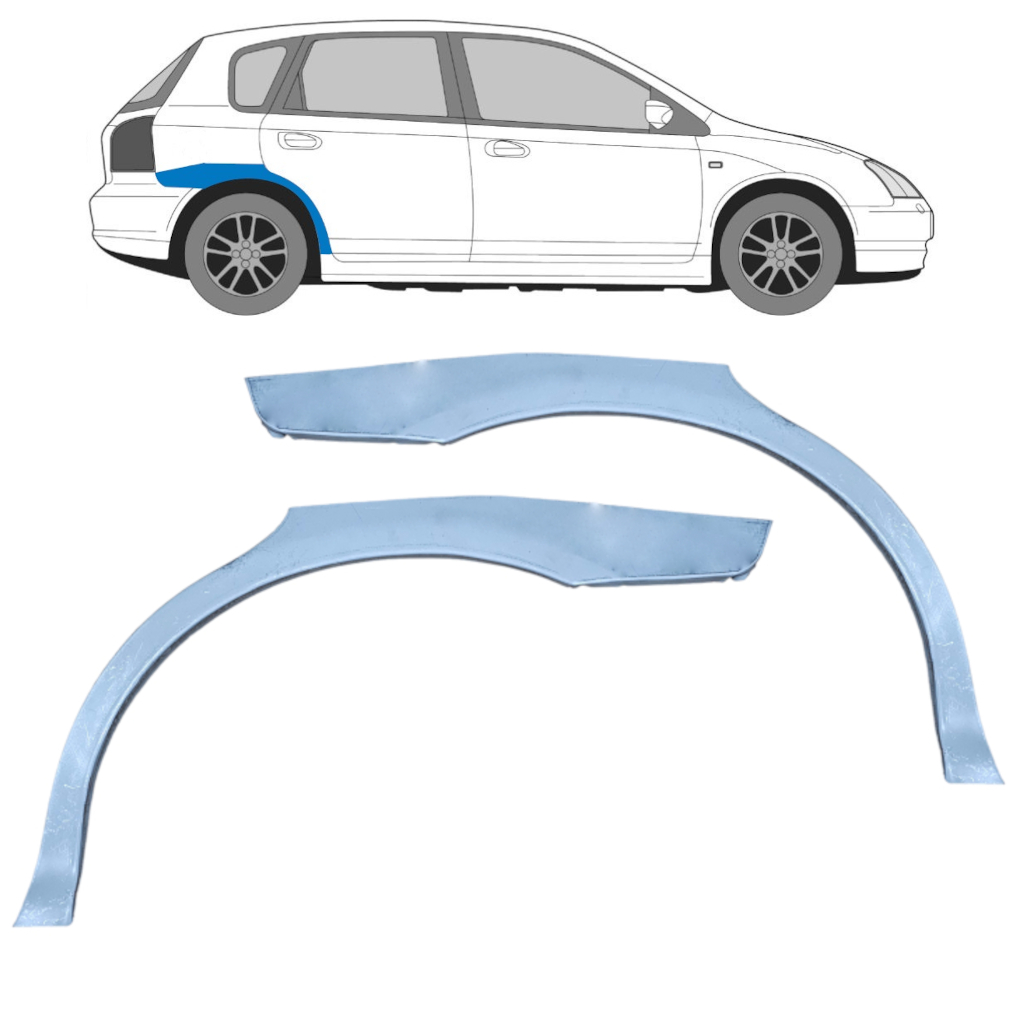 Bagskærm reparationspanel til Honda Civic 2001-2005 / Venstre+Højre / Sæt 9224