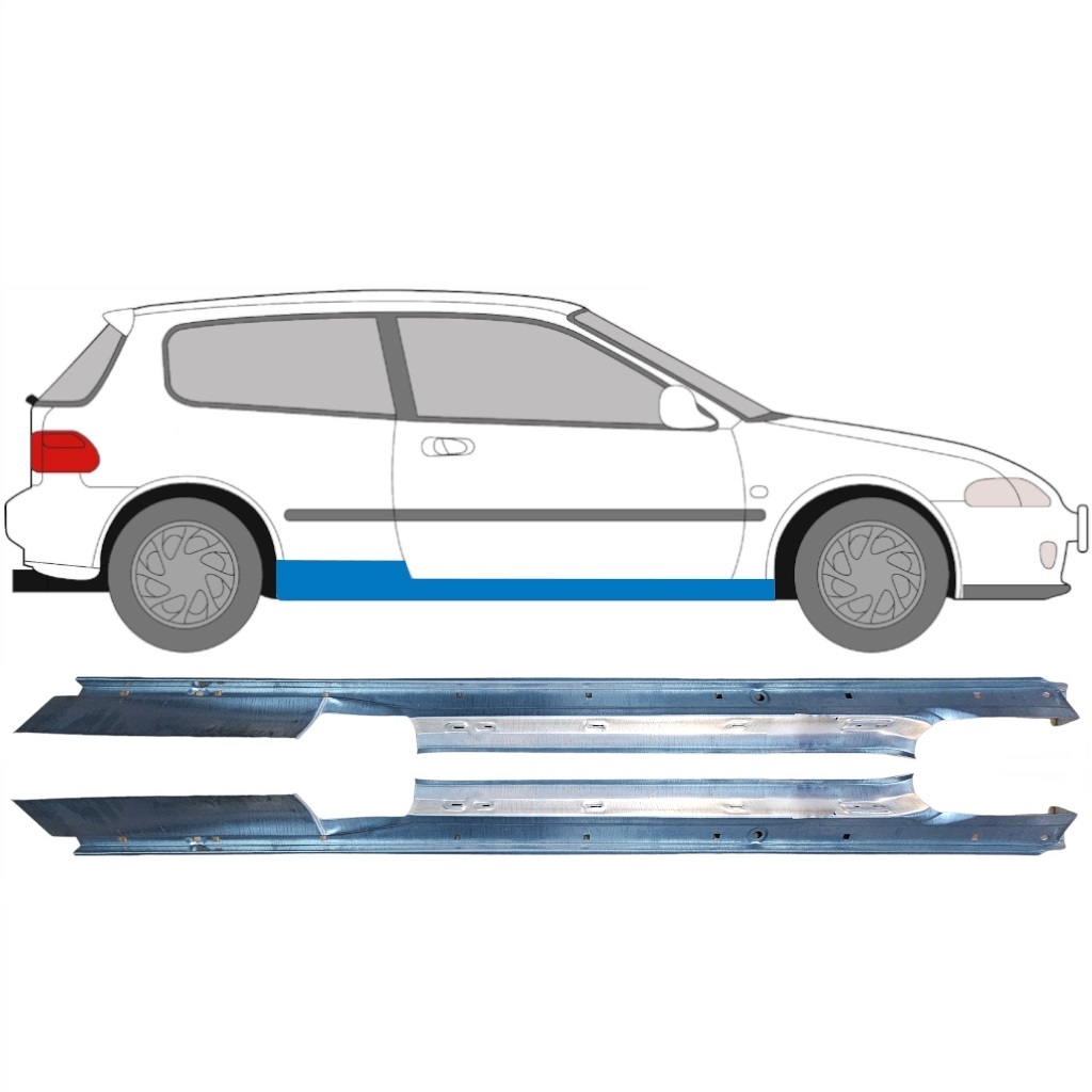 Dørpanel Reparationsplade Til Honda Civic 1991-1995 / Venstre+Højre / Sæt 9168