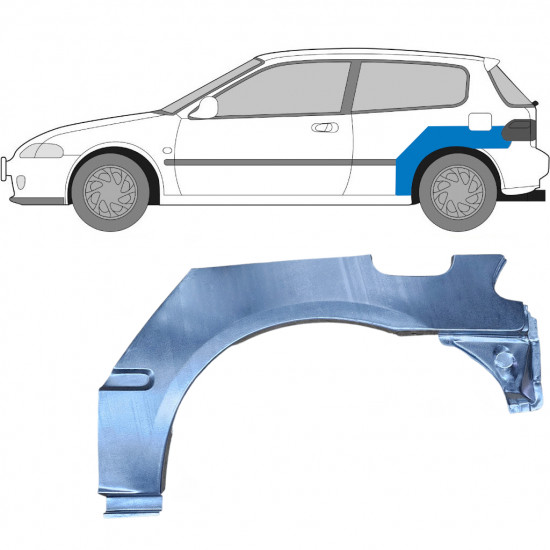 Bagskærm reparationspanel til Honda Civic 1991-1995 / Venstre 6178