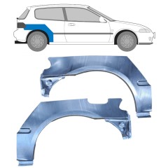 Bagskærm reparationspanel til Honda Civic 1991-1995 / Venstre+Højre / Sæt 10424