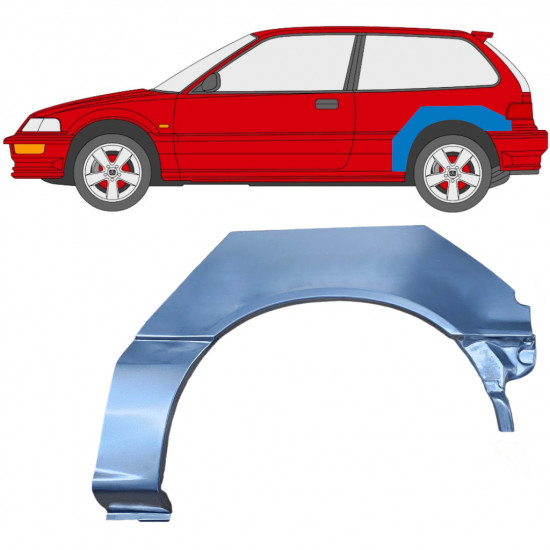 Bagskærm reparationspanel til Honda Civic 1987-1991 / Venstre 6631