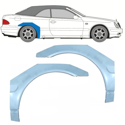 Bagskærm reparationspanel til Mercedes CLK A208 Cabrio 1997-2003 / Højre / CABRIO 16004