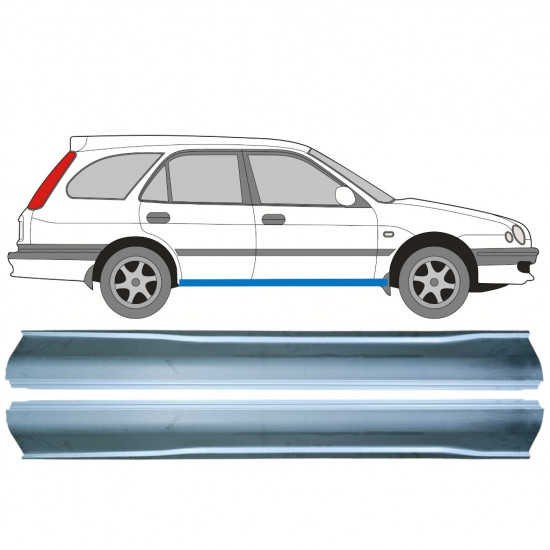 Dørpanel reparationsplade til Toyota Corolla 1997-2002 / Venstre+Højre / Sæt 9885