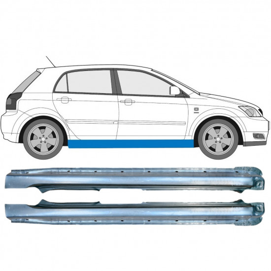 Dørpanel til Toyota Corolla 2001-2007 / Venstre+Højre / Sæt 9486