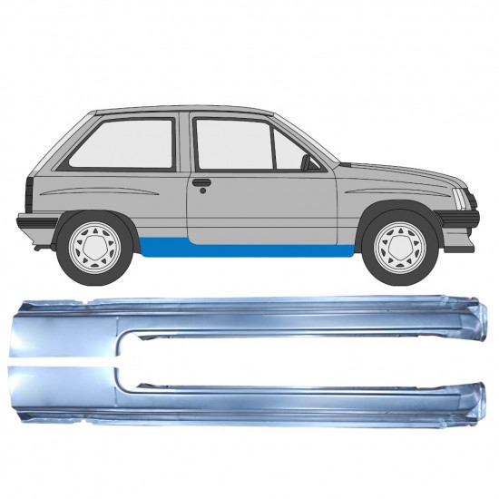 Dørpanel til Opel Corsa A 1982-1993  / Venstre+Højre / Sæt 9793