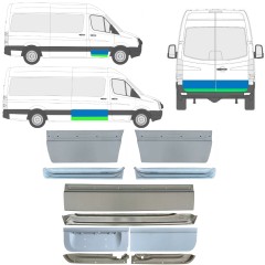 Reparationsplade til dør indre + ydre til Volkswagen Crafter 2005-2017 / Venstre+Højre / Sæt 14493