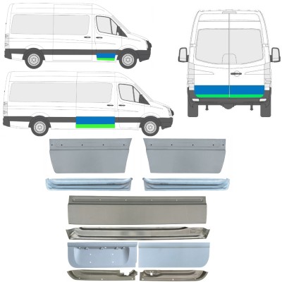 Reparationsplade til dør indre + ydre til Volkswagen Crafter 2005-2017 / Venstre+Højre / Sæt 14493