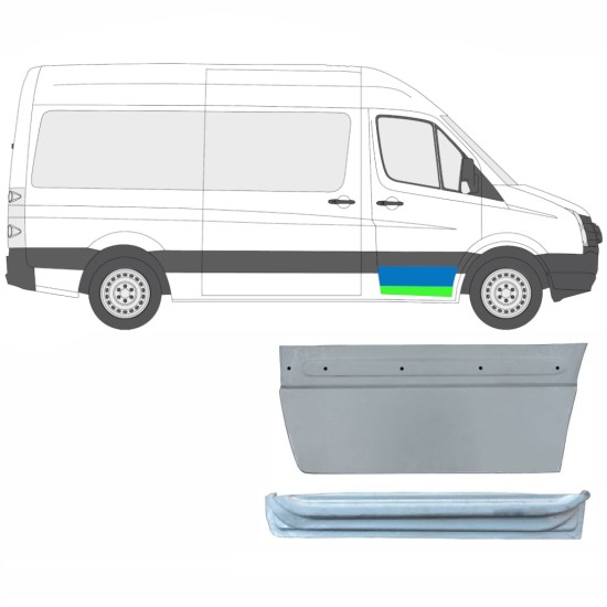 Reparationsplade dør foran indre og ydre til Volkswagen Crafter 2005-2017 / Højre / Sæt 14028