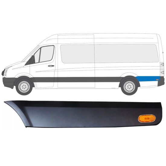 Stødliste til bagskærm bag hjulet med lampe til Volkswagen Crafter 2005-2017 / Venstre / Sæt 13996