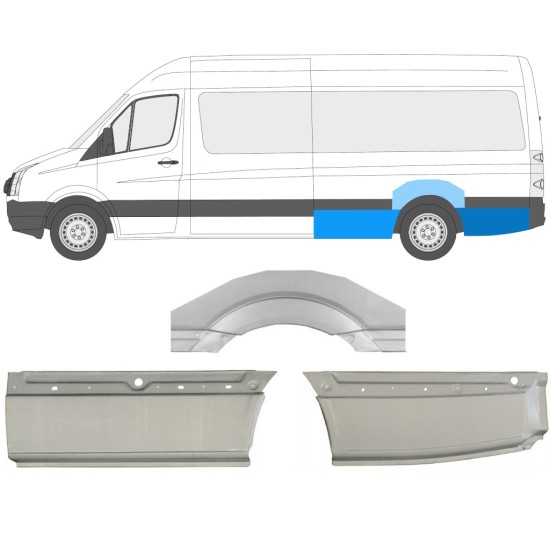 Bagskærm reparationspanel til Volkswagen Crafter 2005-2017 / Venstre / Sæt 13944