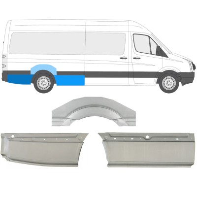 Bagskærm reparationspanel til Volkswagen Crafter 2005-2017 / Højre / Sæt 13943