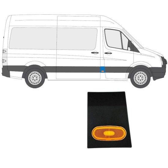 Sidebeklædning af forreste stolpe med lampe til Volkswagen Crafter 2005-2017 / Højre / Sæt 14147