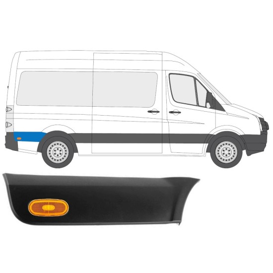 Stødliste til bagskærm med lampe til Volkswagen Crafter 2005-2017 / Højre / Sæt 14150