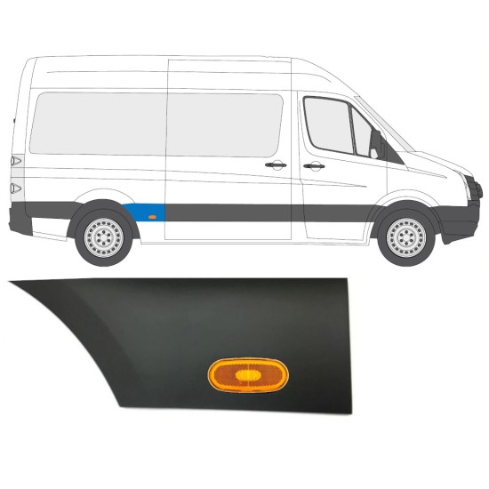 Stødliste til bagskærm med lampe til Volkswagen Crafter 2005-2017 / Højre / Sæt 14088