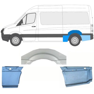 Bagskærm reparationspanel til Volkswagen Crafter 2005-2017 / Venstre / Sæt 13942